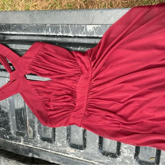 ALFRED SUNG Burgundy Maxi Dress - Picture 2 of 2